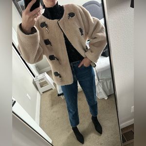 Cream/ Tan Shearling Teddy Coat